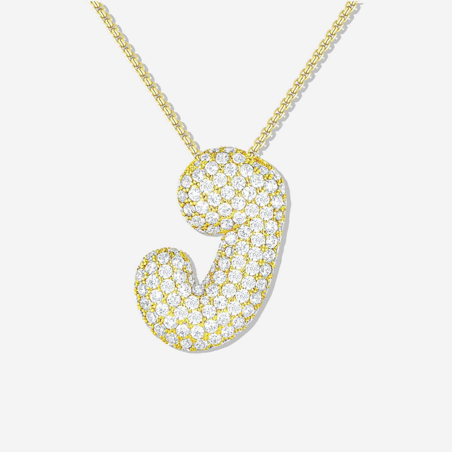 BUBBLE INITIAL DIAMOND NECKLACE