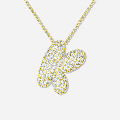 BUBBLE INITIAL DIAMOND NECKLACE