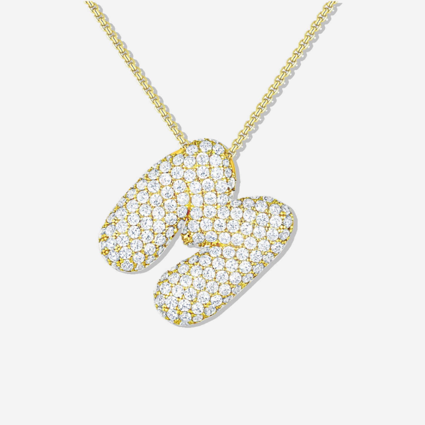 BUBBLE INITIAL DIAMOND NECKLACE