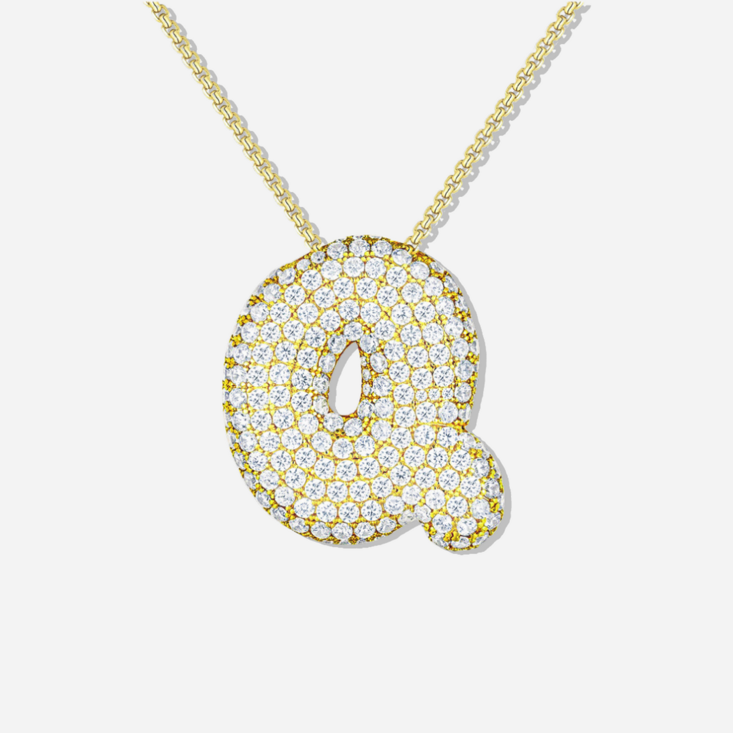 BUBBLE INITIAL DIAMOND NECKLACE