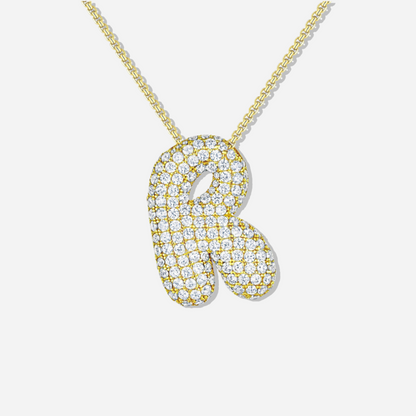 BUBBLE INITIAL DIAMOND NECKLACE