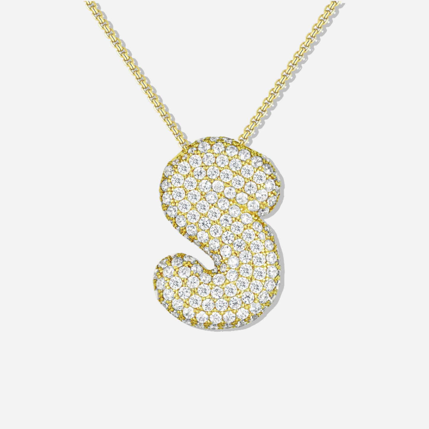 BUBBLE INITIAL DIAMOND NECKLACE