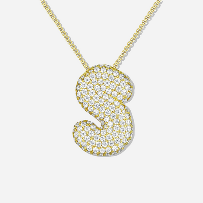 BUBBLE INITIAL DIAMOND NECKLACE