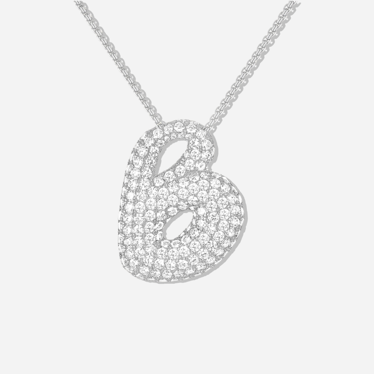 BUBBLE INITIAL DIAMOND NECKLACE