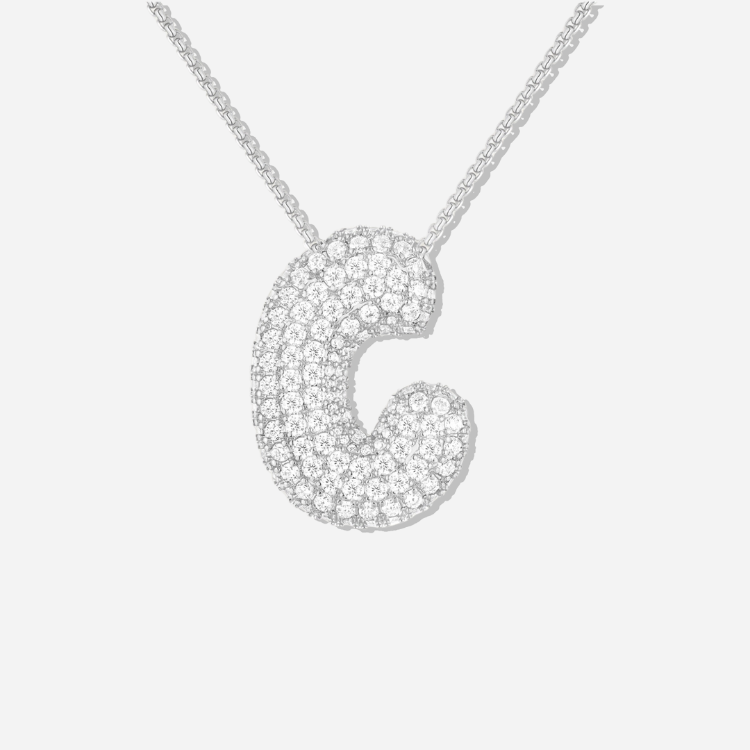 BUBBLE INITIAL DIAMOND NECKLACE