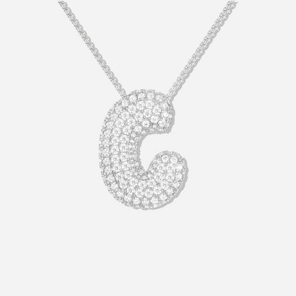 BUBBLE INITIAL DIAMOND NECKLACE