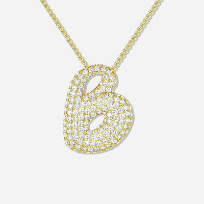 BUBBLE INITIAL DIAMOND NECKLACE