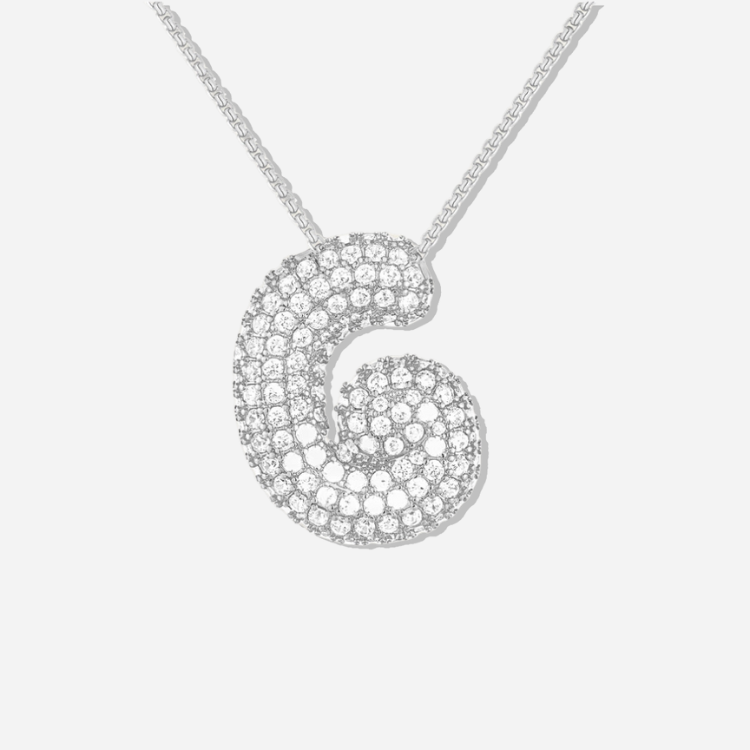 BUBBLE INITIAL DIAMOND NECKLACE