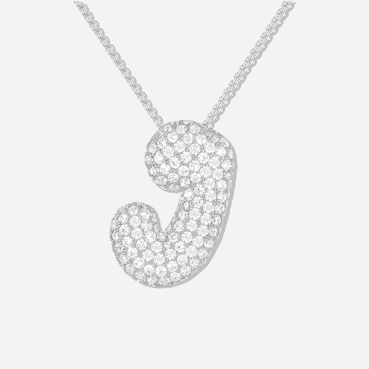 BUBBLE INITIAL DIAMOND NECKLACE