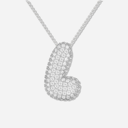 BUBBLE INITIAL DIAMOND NECKLACE