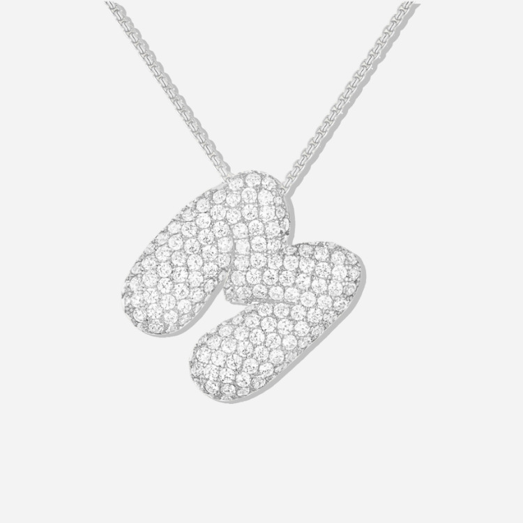 BUBBLE INITIAL DIAMOND NECKLACE