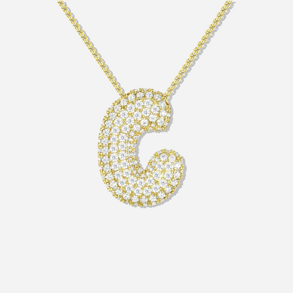 BUBBLE INITIAL DIAMOND NECKLACE