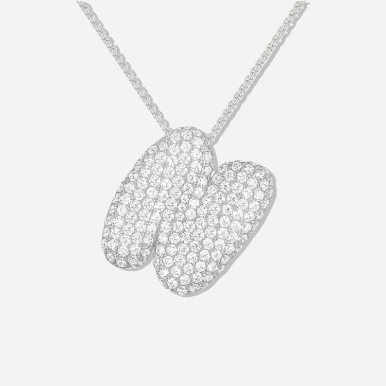 BUBBLE INITIAL DIAMOND NECKLACE