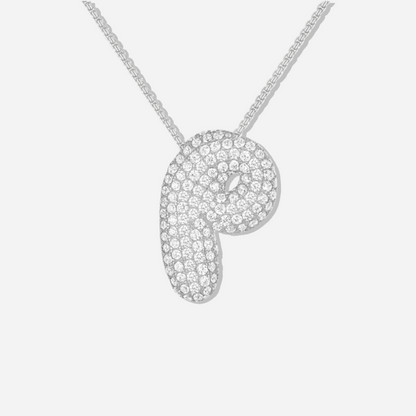 BUBBLE INITIAL DIAMOND NECKLACE