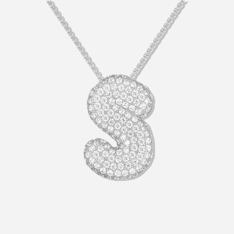 BUBBLE INITIAL DIAMOND NECKLACE