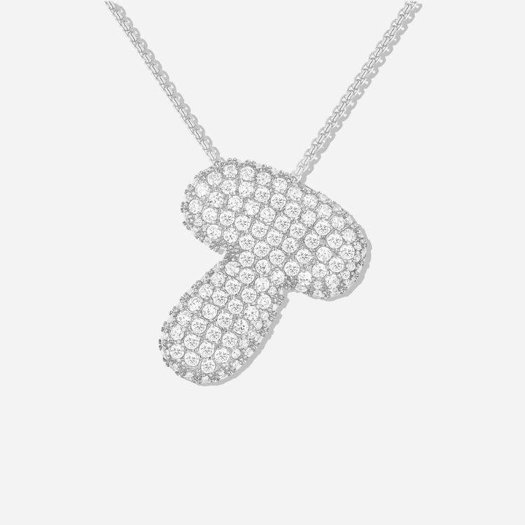 BUBBLE INITIAL DIAMOND NECKLACE