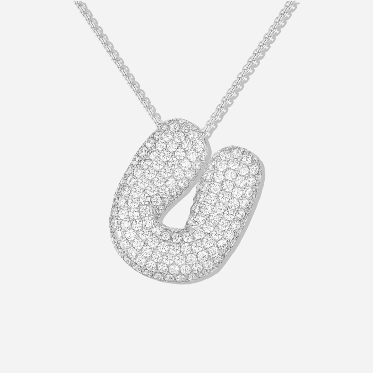 BUBBLE INITIAL DIAMOND NECKLACE