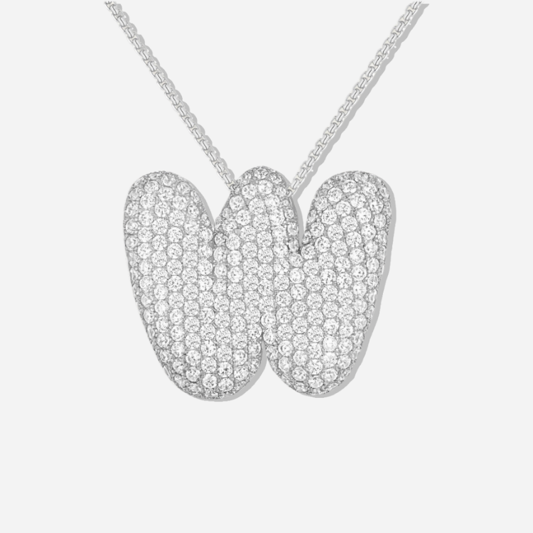 BUBBLE INITIAL DIAMOND NECKLACE