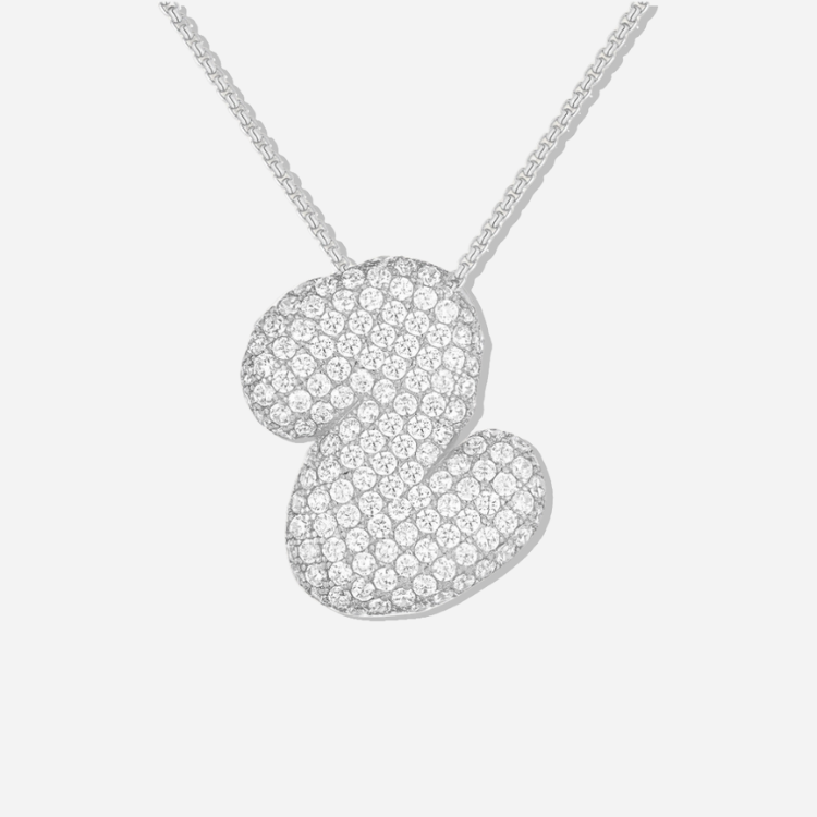 BUBBLE INITIAL DIAMOND NECKLACE