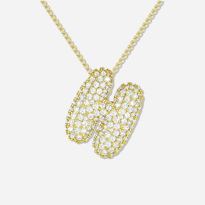 BUBBLE INITIAL DIAMOND NECKLACE